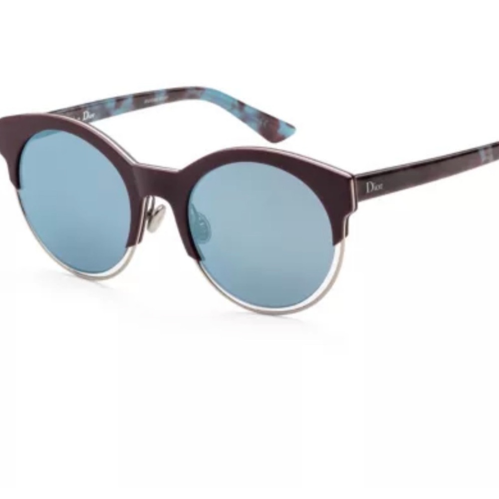 Dior Women's Sunglasses with Blue Lenses and Black Frame